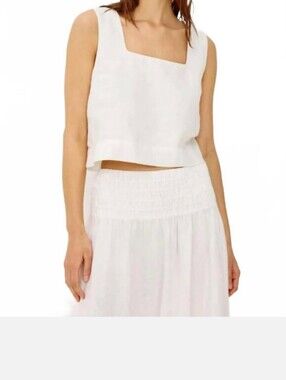 Rails AKIRA Top. 100% Linen. Square-Neck Cropped Tank.